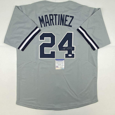Autographed/Signed TINO MARTINEZ New York Grey Jersey PSA/DNA COA Auto
