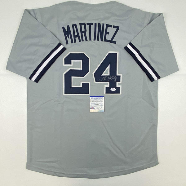 Autographed/Signed TINO MARTINEZ New York Grey Jersey PSA/DNA COA Auto