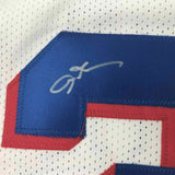 FRAMED Autographed/Signed ALLEN IVERSON 33x42 White Current Jersey PSA/DNA COA