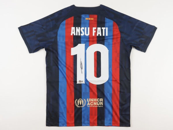 Ansu Fati Signed Barcelona Jersey (Beckett) 2022 World Cup Spain's National Team