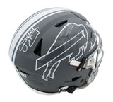 J Kelly, A Reed, T Thomas Signed Buffalo Bills Flex Auth Slate Cust Decal Helmet