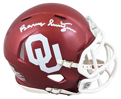Oklahoma Barry Switzer Authentic Signed Speed Mini Helmet BAS Witnessed