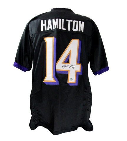 Kyle Hamilton Autographed Black Football Jersey Baltimore Ravens Beckett 171406