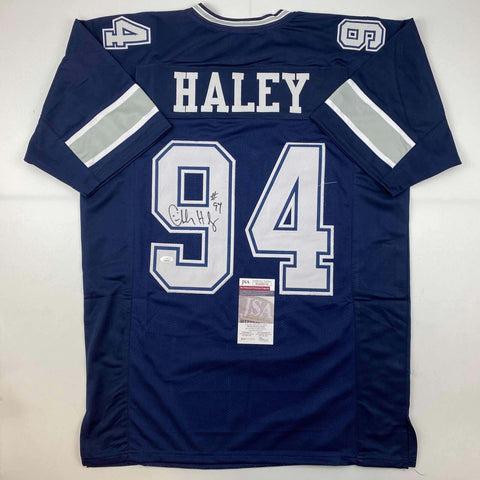 Autographed/Signed Charles Haley Dallas Blue Football Jersey JSA COA