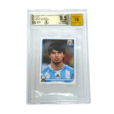 Sergio Aguero Signed 2010 Panini World Cup #121 Stickers - BGS 9.5 AUTO 10