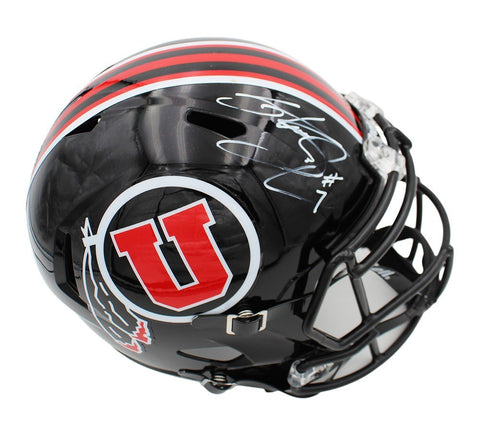 Steve Smith Sr. Signed Utah Utes Speed Full Size Black NCAA Helmet