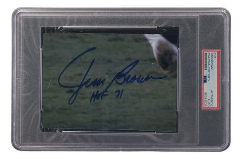 Jim Brown Signed Slabbed Cleveland Browns HOF 71 Cut Signature PSA/DNA 85082035