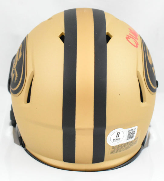 CJ West Autographed San Francisco 49ers Rave Speed Mini Helmet CJ West Autographed San Francisco 49ers Rave Speed Mini Helmet