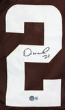 Denzel Ward Autographed Brown Pro Style Jersey-Beckett W Hologram *Black