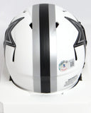 Troy Aikman Autographed Cowboys Lunar Mini Helmet - Beckett W Hologram *Blue