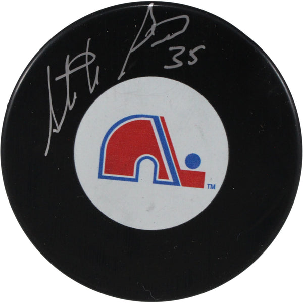 Stephane Fiset Autographed Colorado Avalanche Retro Logo Puck Beckett 53964