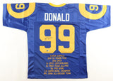 Aaron Donald Signed Los Angeles Rams Career Highlight Stat Jersey (Beckett) D.E.