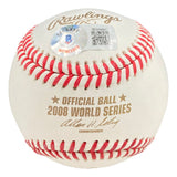 Cole Hamels Phillies Signed 2008 World Series Baseball 08 WS MVP Inscr BAS ITP