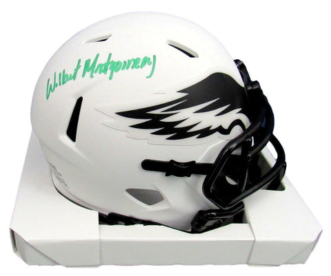 Wilbert Montgomery Signed/Auto Eagles Lunar Eclipse Mini Helmet JSA 158773