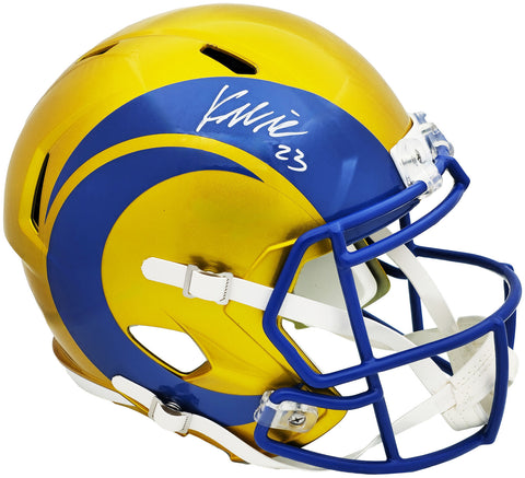 KYREN WILLIAMS AUTOGRAPHED RAMS FLASH YELLOW FULL SIZE HELMET BECKETT 224747