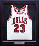 Michael Jordan Autographed Framed Nike Jersey Bulls Best Wishes JSA YY39497