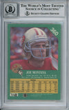 Joe Montana Autographed 1991 Fleer #360 Trading Card Beckett 10 Slab 37574