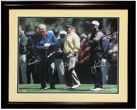 Tiger Woods, Jack Nicklaus & Arnold Palmer Autographed 16" x 20" Photograph UDA