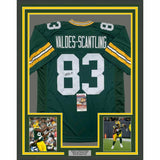 FRAMED Autographed/Signed MARQUEZ VALDES-SCANTLING 33x42 Green Jersey JSA COA
