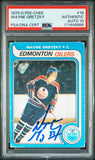 Oilers Wayne Gretzky Signed 1979 O-Pee-Chee #18 Rookie Card Auto 10! PSA Slab 1