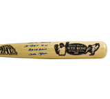Pete Rose Signed Cincinnati Reds Cooperstown Engraved Blonde MLB Bat - Blue Ink