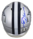Cowboys Deion Sanders Authentic Signed Silver Speed Mini Helmet BAS Witnessed