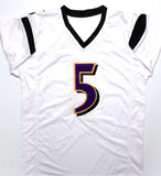 Joe Flacco Autographed White Pro Style Jersey-Beckett W Hologram *Silver