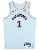Victor Wembanyama Autographed Spurs Authentic Light Blue City Ed Jersey Fanatics