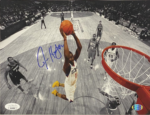 Jrue Holiday Signed 8x10 Rookie Team Philadelphia 76ers Dunk Photo JSA