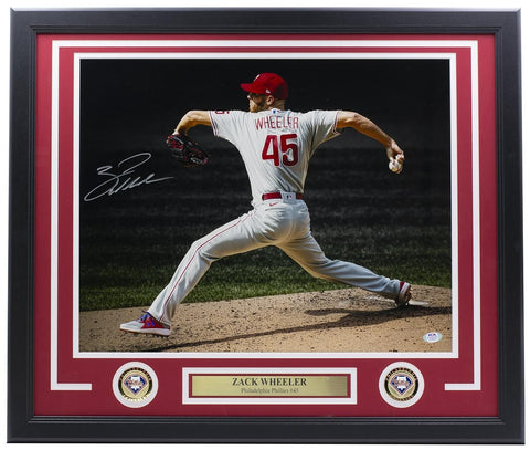 Zack Wheeler Signed Framed 16x20 Philadelphia Phillies Photo PSA/DNA