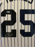 Gleyber Torres Signed New York Yankees 36" x 39" Framed Jersey (Beckett COA)