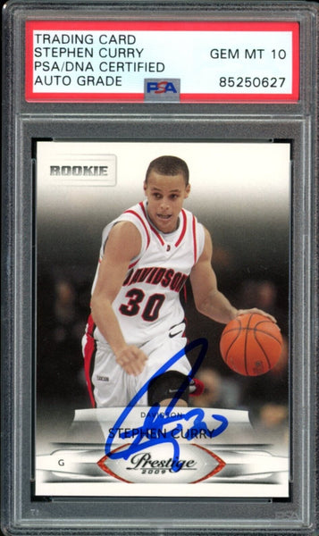 steph curry graded card 2009-10 Panini Prestige #230 Stephen Curry RC On Card PSA/DNA Auto GEM – Super Sports Center