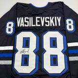 Autographed/Signed Andrei Vasilevskiy Tampa Bay Black Hockey Jersey JSA COA