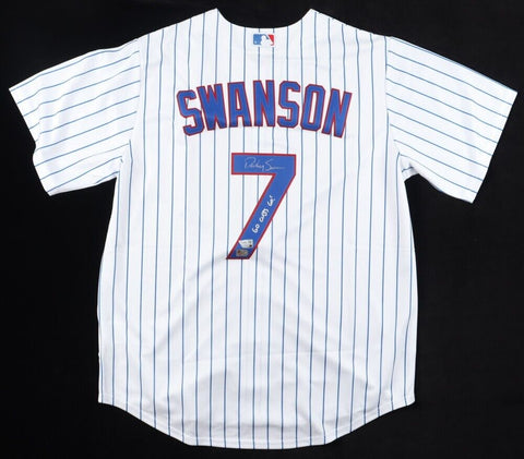 Dansby Swanson Signed Chicago Cubs Jersey Inscribed Go Cubs Go! (Fanatics & MLB)