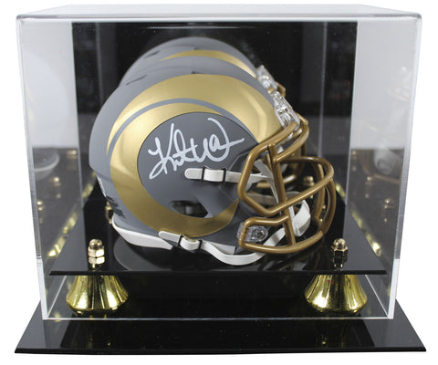 Rams Kurt Warner Authentic Signed Slate Speed Mini Helmet W/ Case BAS Witnessed