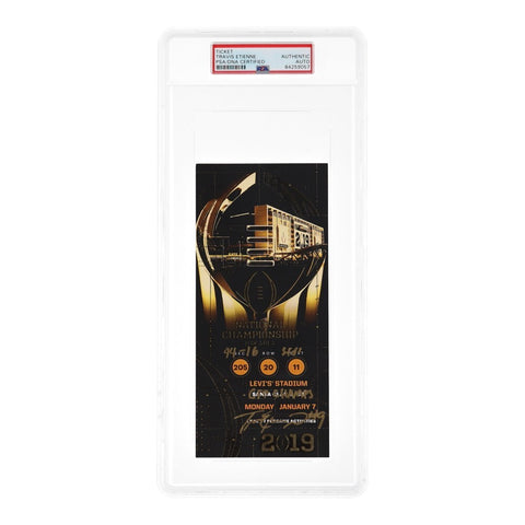 Travis Etienne Signed Clemson Tigers 2019 National Championship Ticket PSA Encap