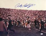 Rudy Ruettiger Notre Dame Signed 11x14 Photo Carried Off Field JSA 137025