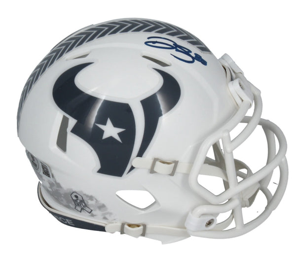 Dalton Schultz Autographed Houston Texans 2024 STS Mini Speed Helmet Beckett