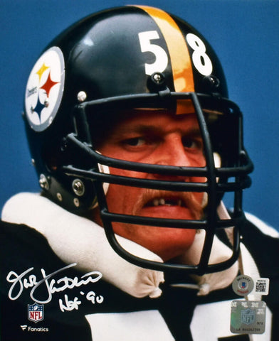 Jack Lambert Autographed Steelers 8x10 Mean Close Up Photo w/HOF- Beckett W Holo