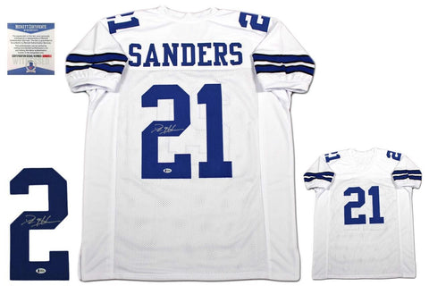 Deion Sanders Autographed SIGNED Jersey - White - Beckett Authentic