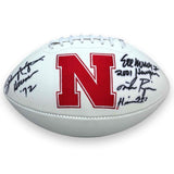Crouch, Rozier, Rodgers Nebraska Heismans Autographed Signed Logo Football - PSA