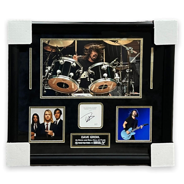 Dave Grohl Signed Autographed Cut Framed To 20x24 JSA