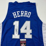Autographed/Signed Tyler Herro Kentucky Blue College Basketball Jersey JSA COA