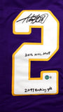 Adrian Peterson Signed Purple Pro Style Jersey w/2 inscriptions- Beckett W Holo