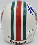 Ricky Williams Autographed Miami Dolphins White Mini Helmet Beckett QR #BS30440