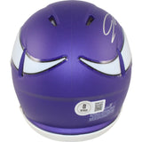 Jordan Addison Autographed Minnesota Vikings Mini Helmet Beckett Witness 50971