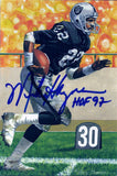 Mike Haynes Autographed Oakland Raiders Goal Line Art Card Blue HOF 11593