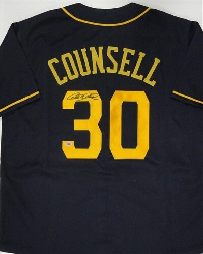 Brewers Manager CRAIG COUNSELL Signed Custom Replica Blue Jersey AUTO