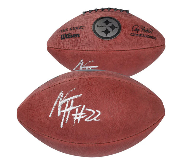 Najee Harris Autographed Steelers Metallic Logo NFL Duke Football Fanatics