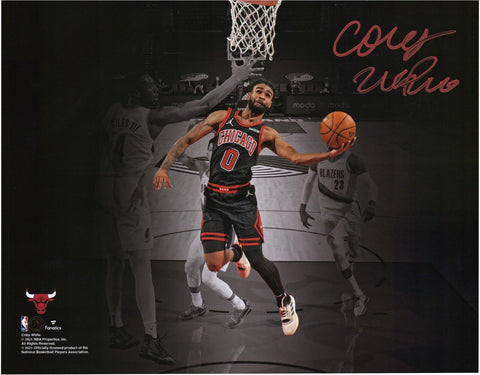 Coby White Bulls Signed 11x14 Spotlight vs. Portland Trail Blazers Photograph